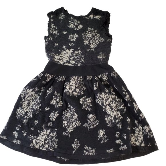 RED Valentino Other - Toddler Red Valentino Dress Black White Floral Boiled Wool Sleeveless Girls 2T